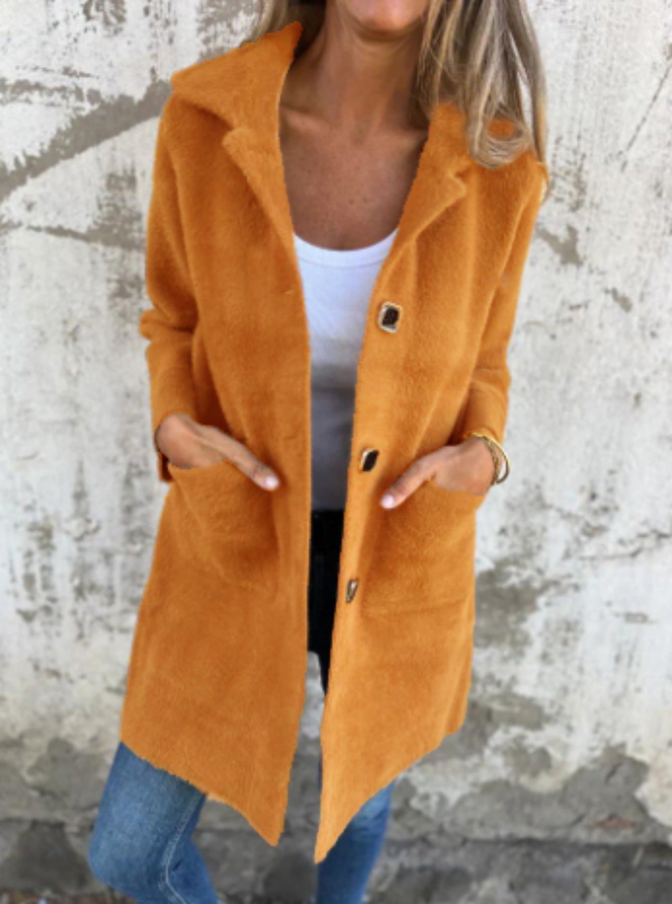 Manteau en laine avec fermeture élégante