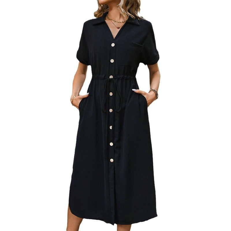Women's Cross-border Lapel European And American Shirt Dress