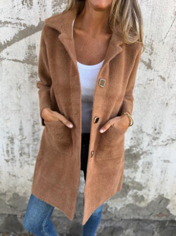 Manteau en laine avec fermeture élégante