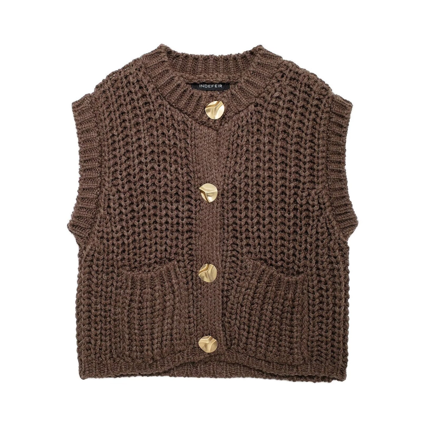 Gilet Femme en Tricot Épais - Élégance et Chaleur sans Manches
