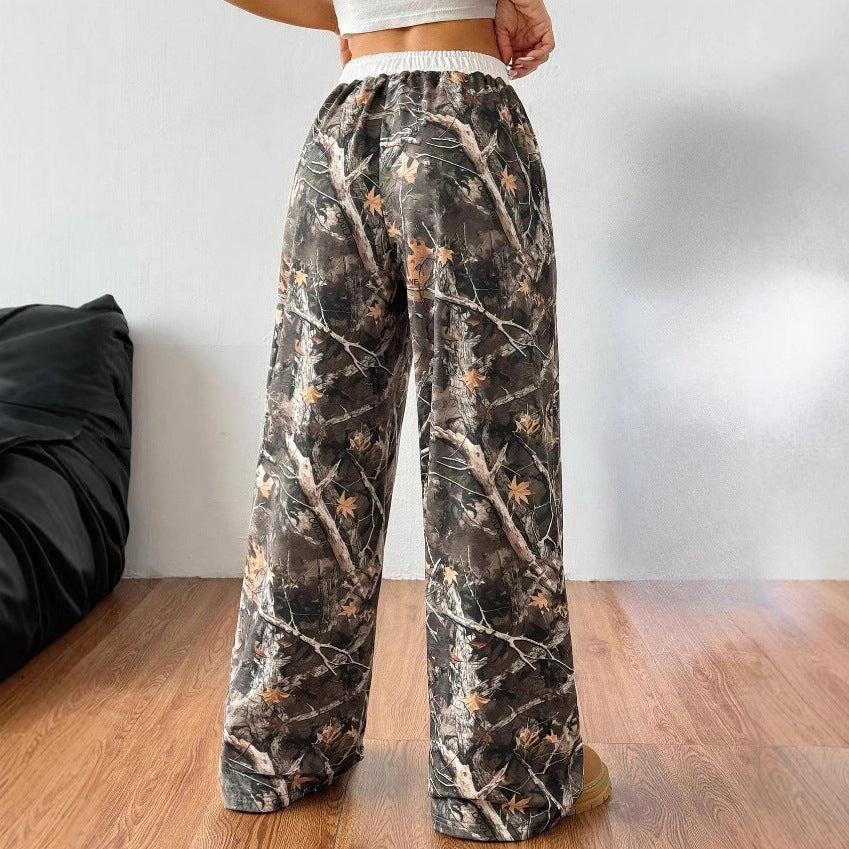 Pantalon Long Élégant à Fleurs Spéciales