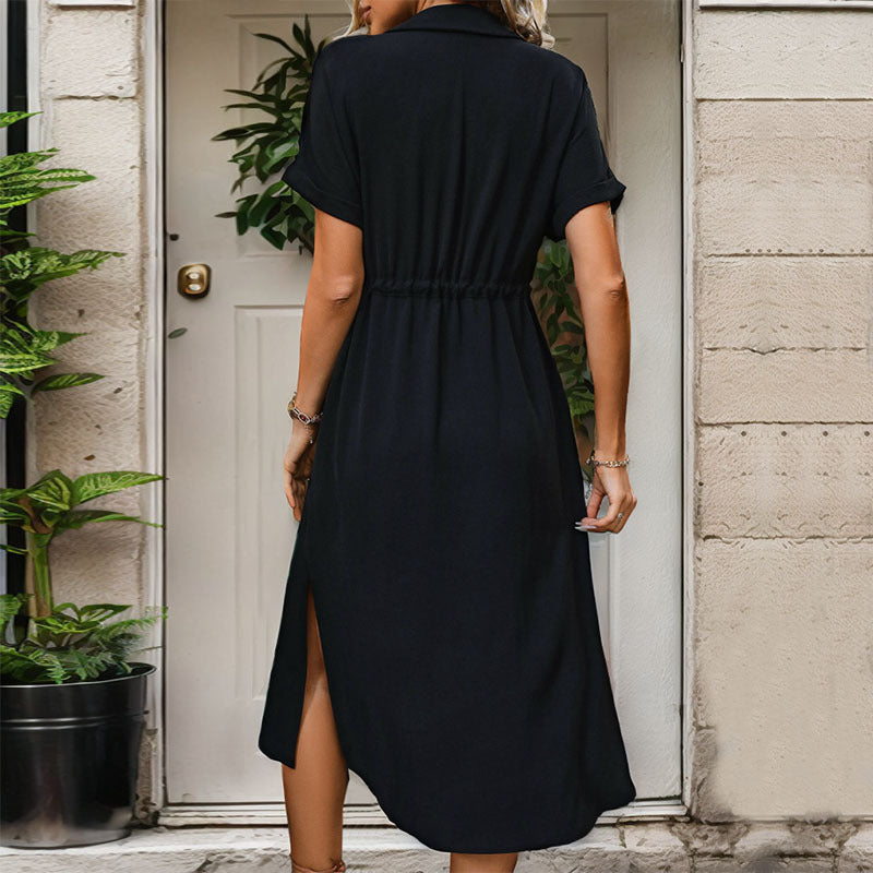 Women's Cross-border Lapel European And American Shirt Dress