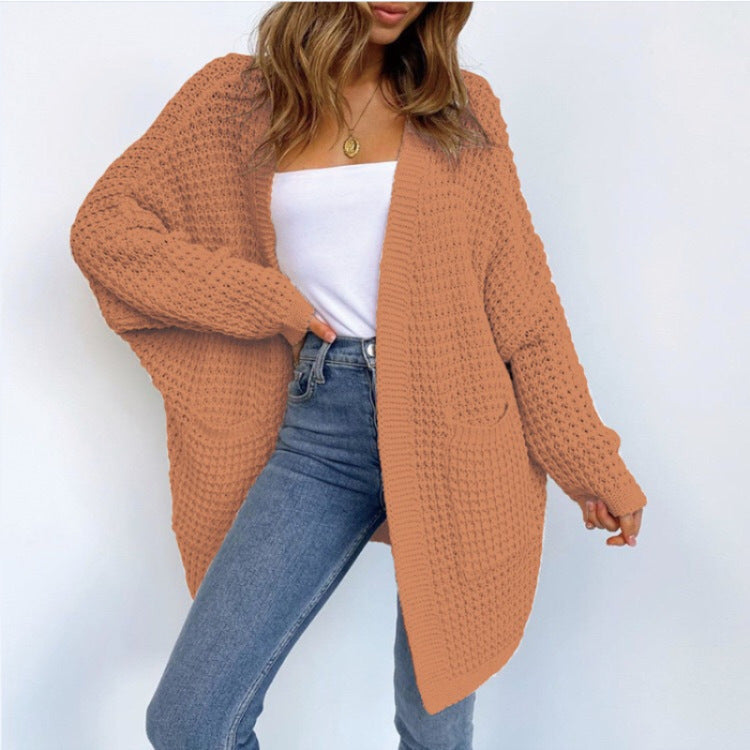 Tricot long de couleur unie pour femme, nouveau style