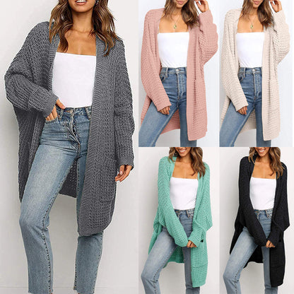 Tricot long de couleur unie pour femme, nouveau style