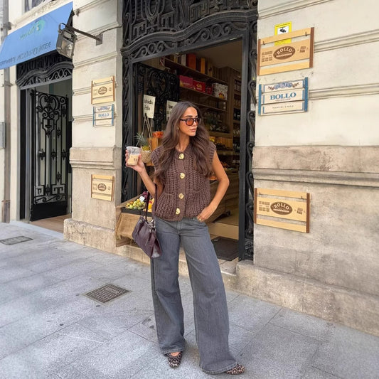Gilet Femme en Tricot Épais - Élégance et Chaleur sans Manches